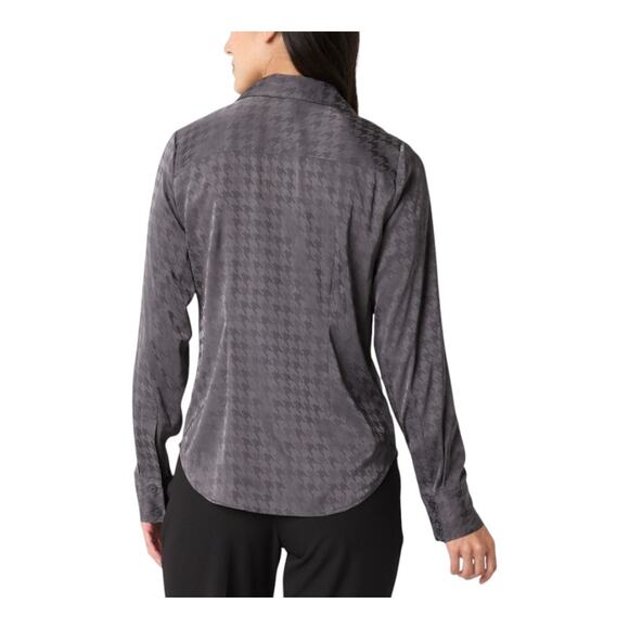 NEW Women's Worthington Satin Long Sleeve Button-Down Shirt in Orange (Size: XS) - Picture 8 of 9